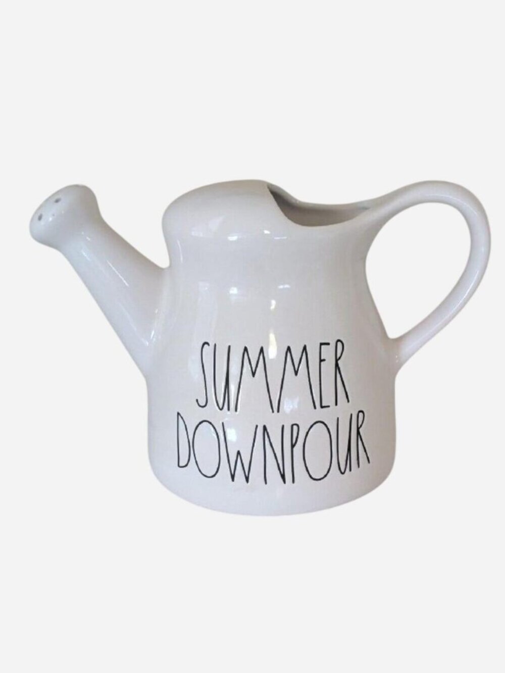Rae Dunn “Summer Downpour” White Ceramic Watering Can